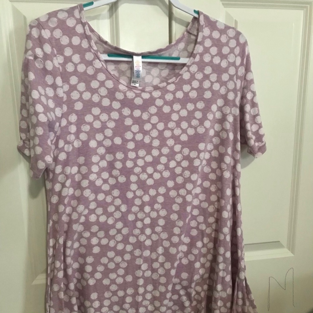 LulaRoe, M pink and white Polka Dot Tunic